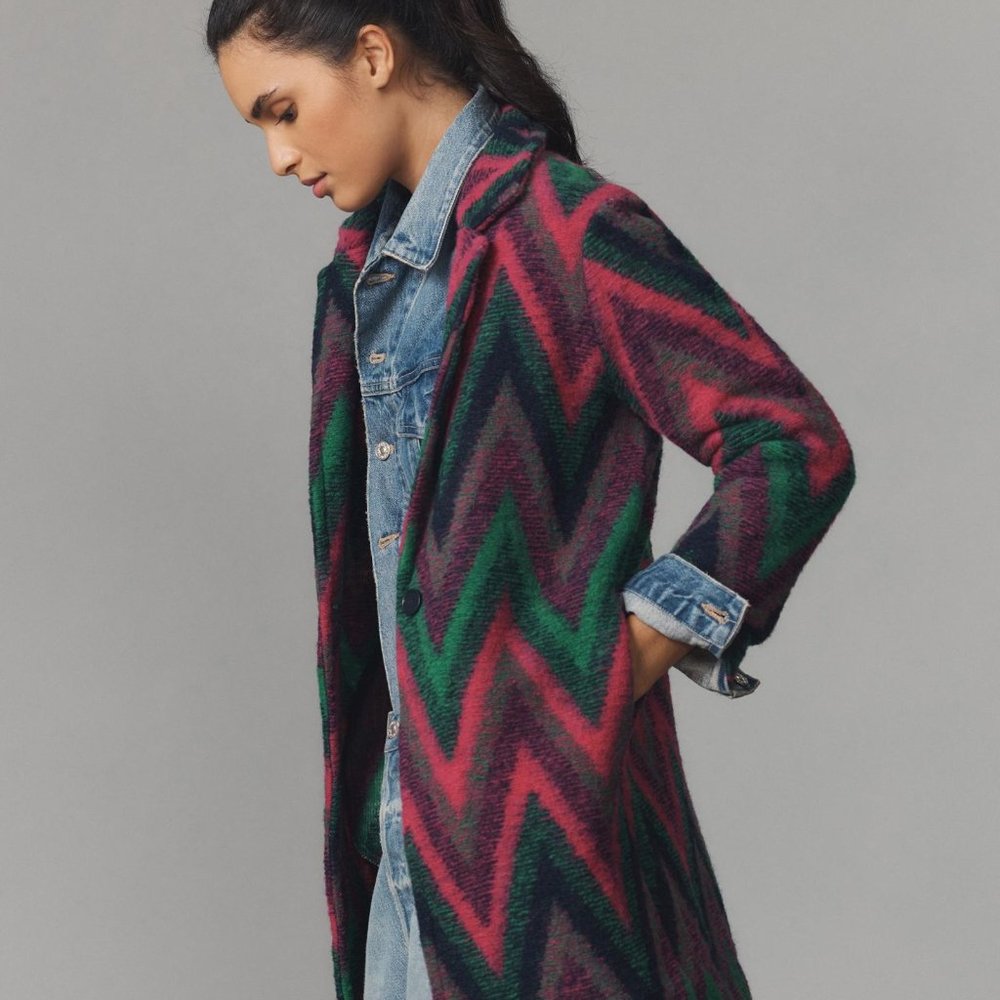 NWT: Vilagallo Yana Chevron Knit Coat (sold out at Anthropologie)